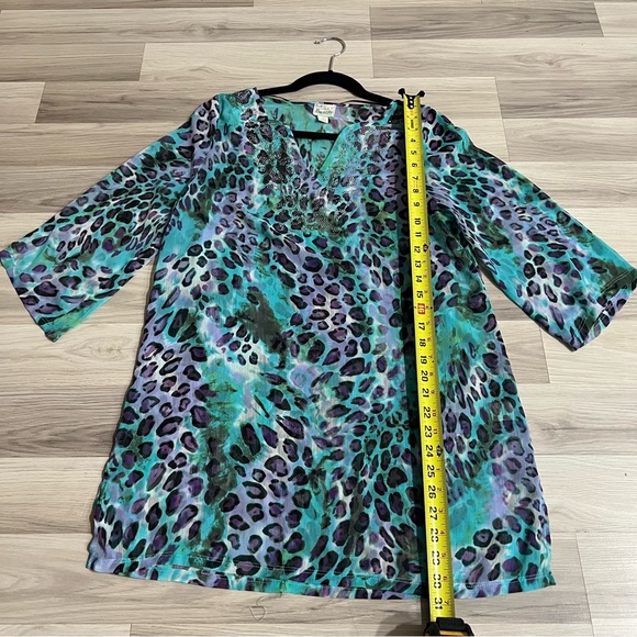 ONE WORLD Beach Cover-Up Size WOMENS Small V-Neck 3/4 Sleeve - Picture 10 of 17